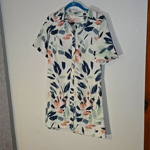 A New Day Floral Shirt Dress